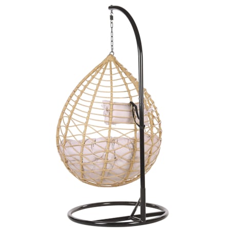 Fotel wiszący ze stojakiem z technorattanu naturalny ARSITA