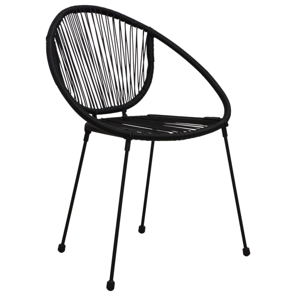 vidaXL Krzesła ogrodowe, 2 szt., rattan PVC, czarne