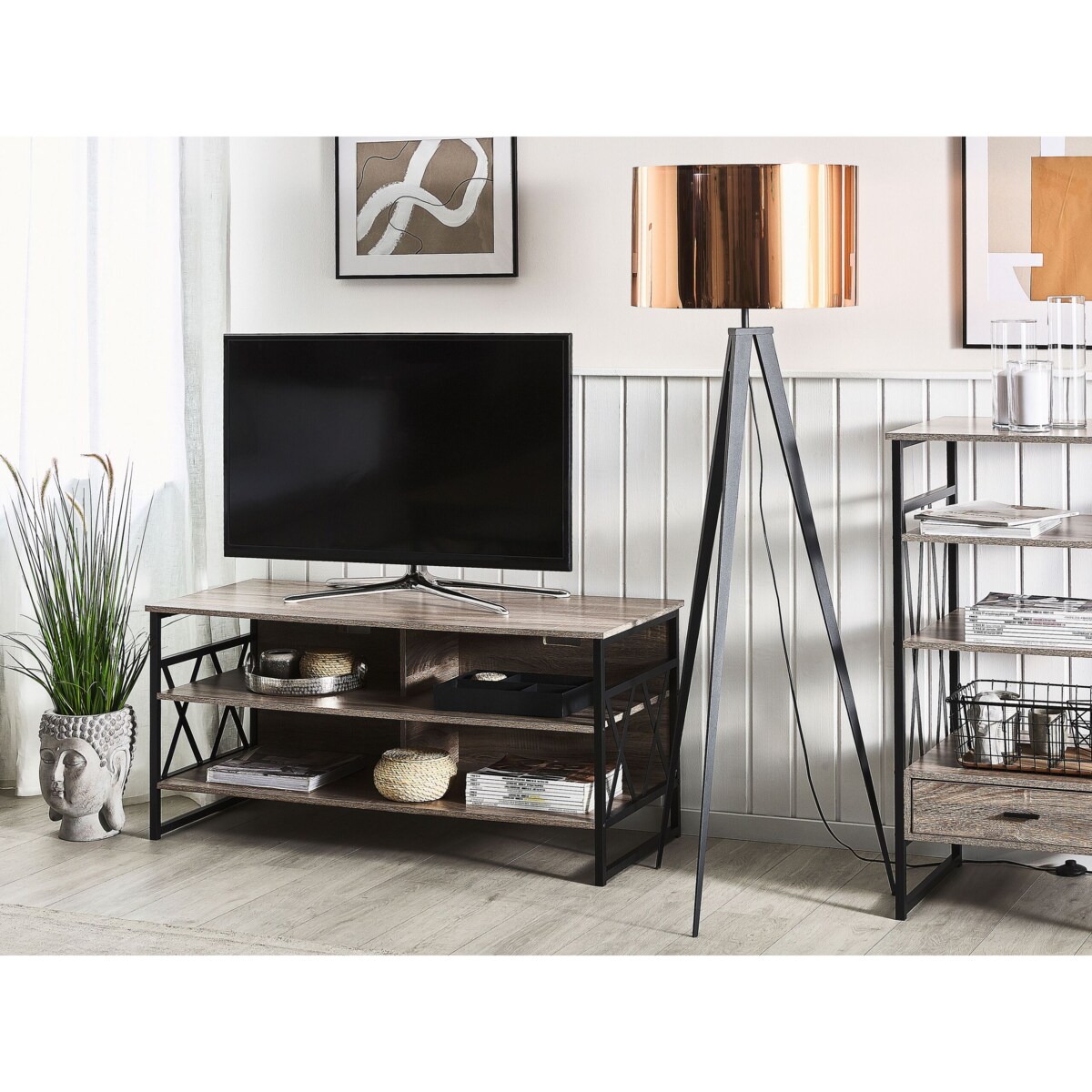 Lampa podłogowa metalowa miedziana STILETTO