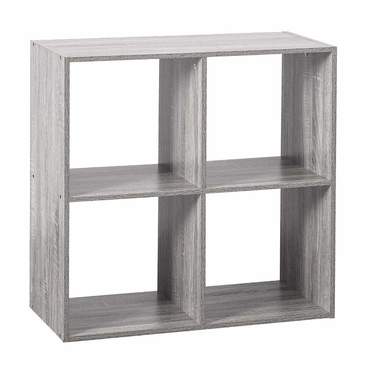 Półka dekoracyjna stojąca, kwadratowa, 4 przegrody, 68 x 68 cm