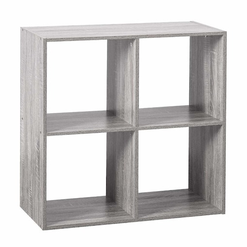 Półka dekoracyjna stojąca, kwadratowa, 4 przegrody, 68 x 68 cm