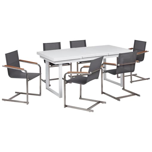 Zestaw ogrodowy dla 6 osób VALCANETTO/COSOLETO Metal Szary