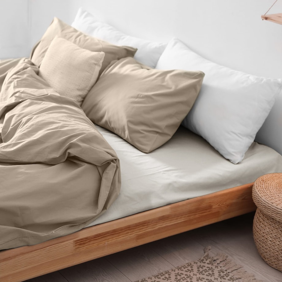 Prześcieradło flanela bez gumki 180x210 kolor ecru