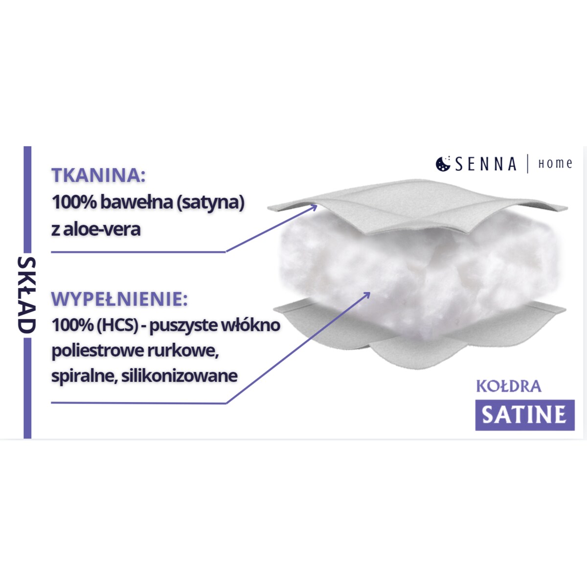 Kołdra całoroczna 155x200 SATINE Senna Home