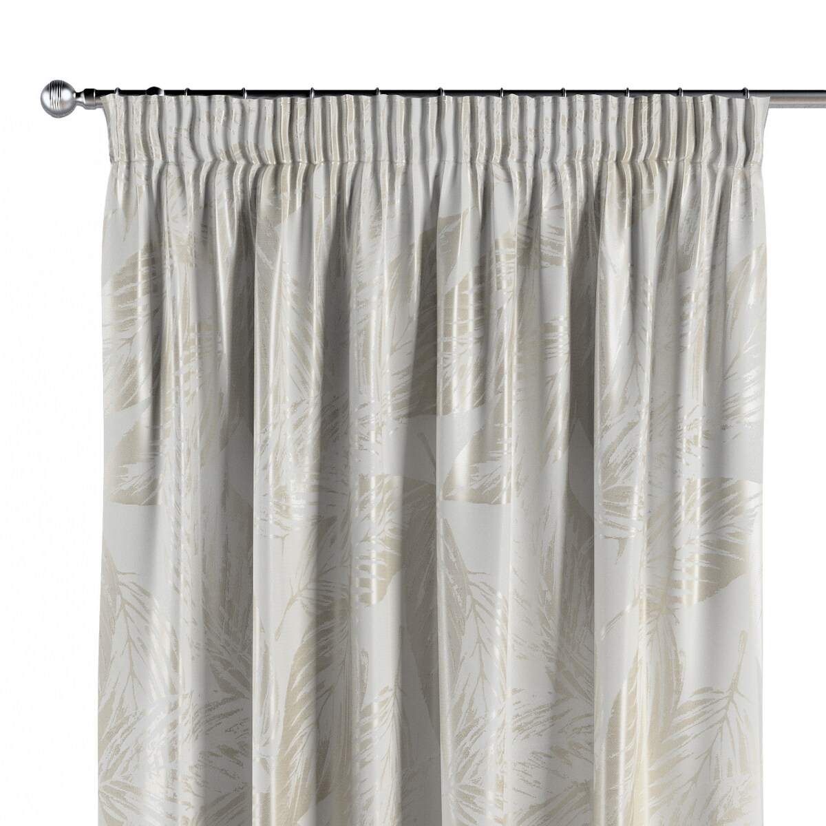 Zasłona na taśmie marszczącej 1 szt. 130x260 szaro-beżowe liście