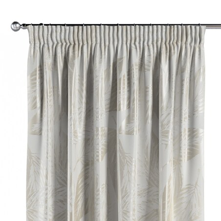 Zasłona na taśmie marszczącej 1 szt. 130x260 szaro-beżowe liście