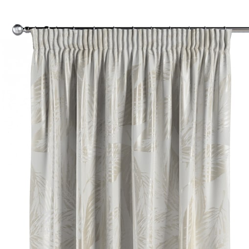 Zasłona na taśmie marszczącej 1 szt. 130x260 szaro-beżowe liście