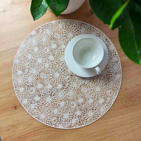 Podkładka Mata Na Stół Okrągła W Kwiaty 38 Cm