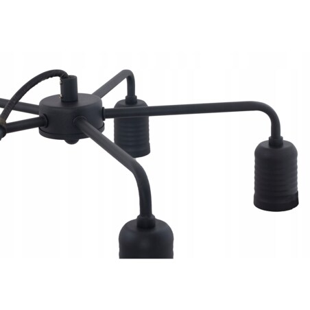 LAMPA wisząca RETRO metalowa czarna na 5 żarówek