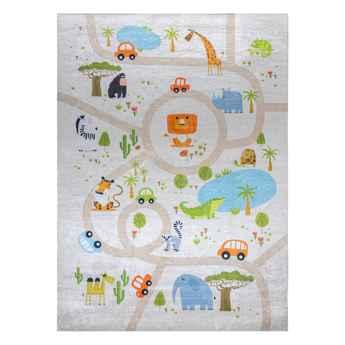 Dywan do prania BAMBINO 50230 Zoo, ulice, 80x150 cm