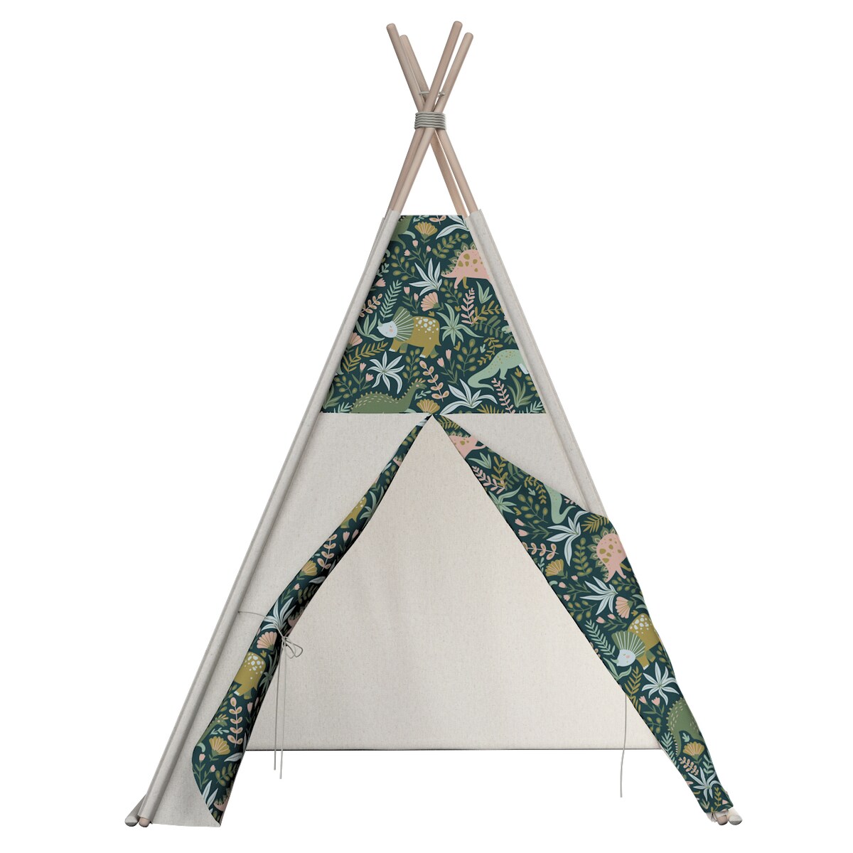 Tipi, dinozaury na zielonym tle, 110 x 110 x 155 cm, Magic Collection