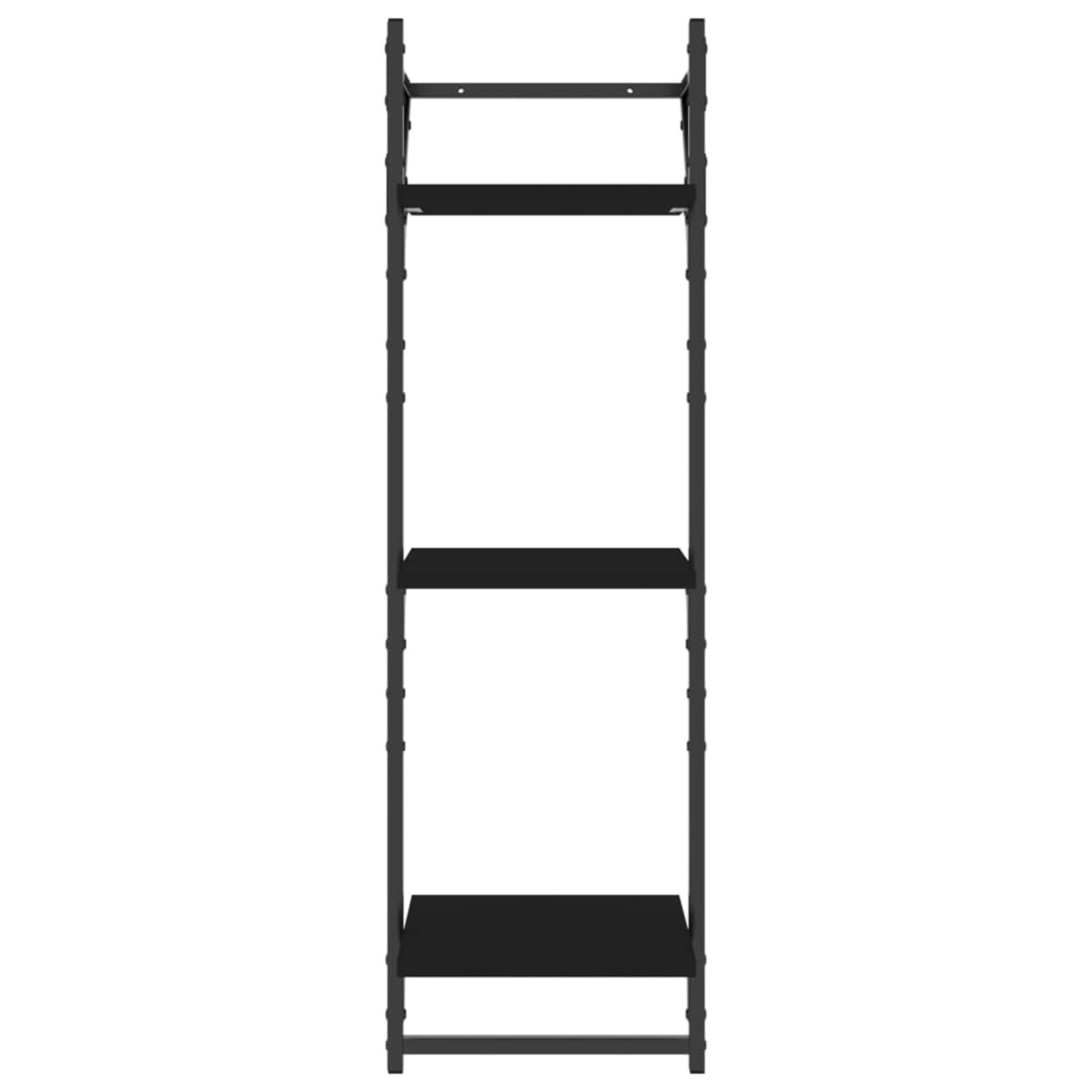 vidaXL 3-poziomowe półki z drążkami, 2 szt., czarne, 30x25x100 cm