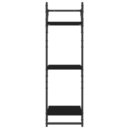 vidaXL 3-poziomowe półki z drążkami, 2 szt., czarne, 30x25x100 cm