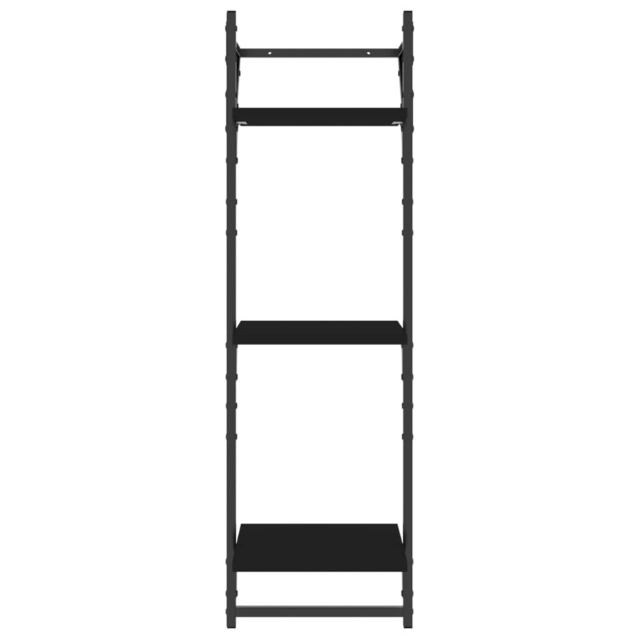 vidaXL 3-poziomowe półki z drążkami, 2 szt., czarne, 30x25x100 cm