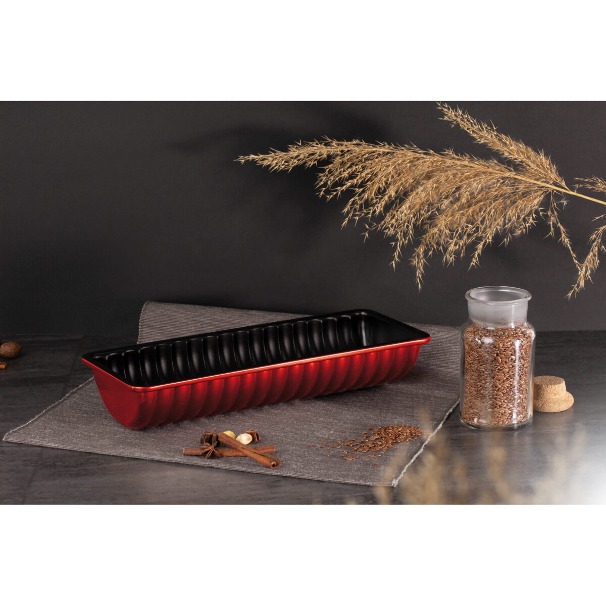 Karbowana forma blacha do pieczenia 31.5x12cm BERLINGER HAUS Burgundy
