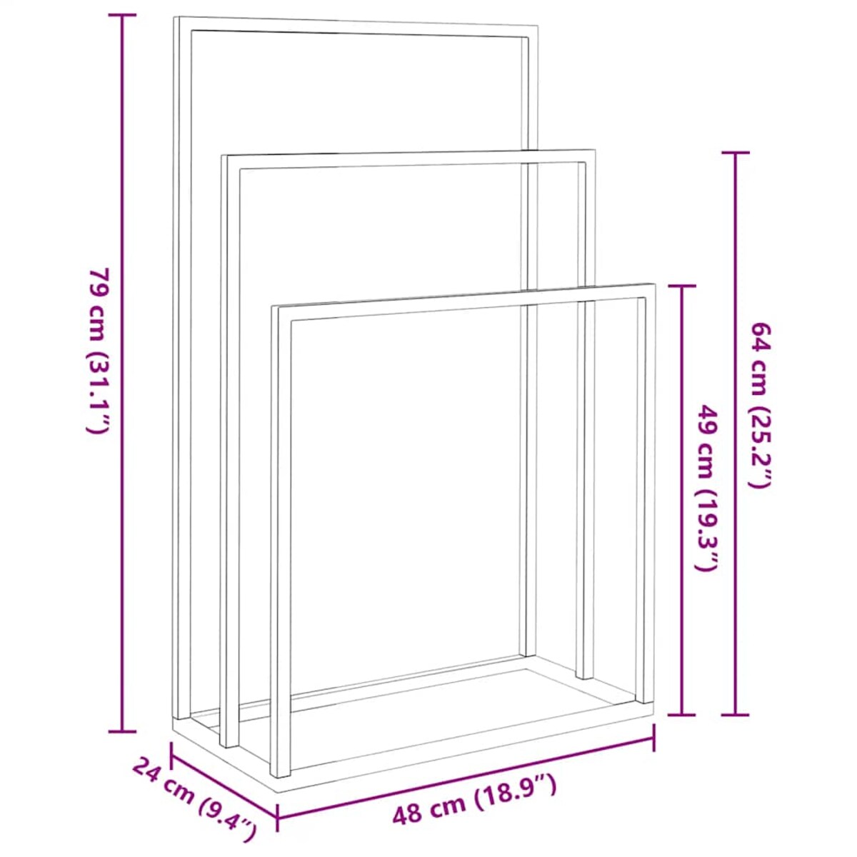 vidaXL Wolnostojący wieszak na ręczniki, biały, 48x24x79 cm, żelazny