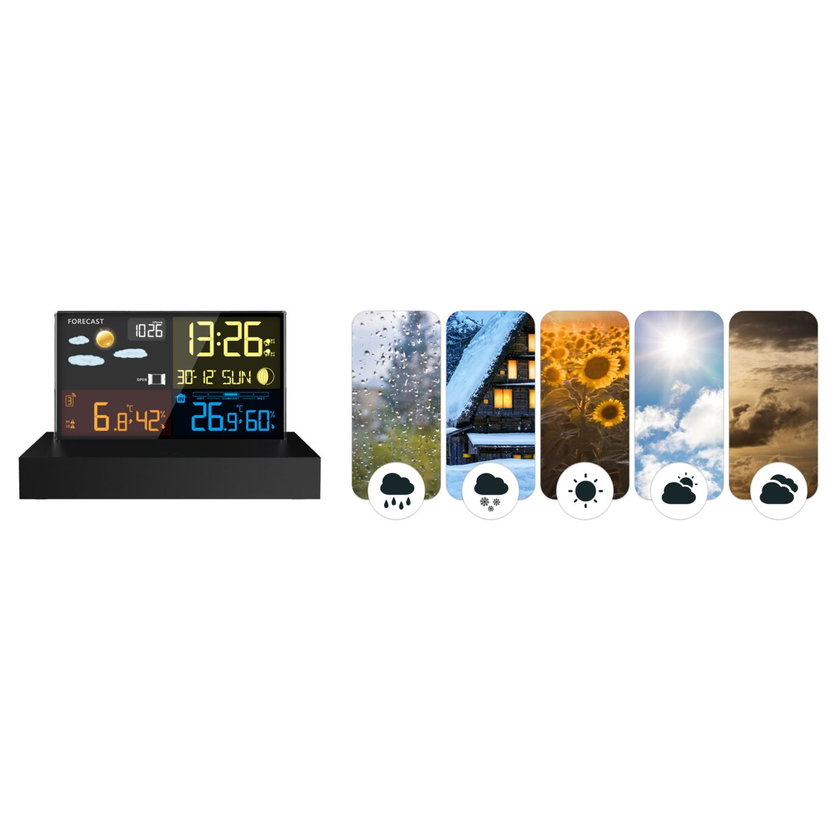 Bezprzewodowa stacja pogody cyfrowa higrometr Berdsen