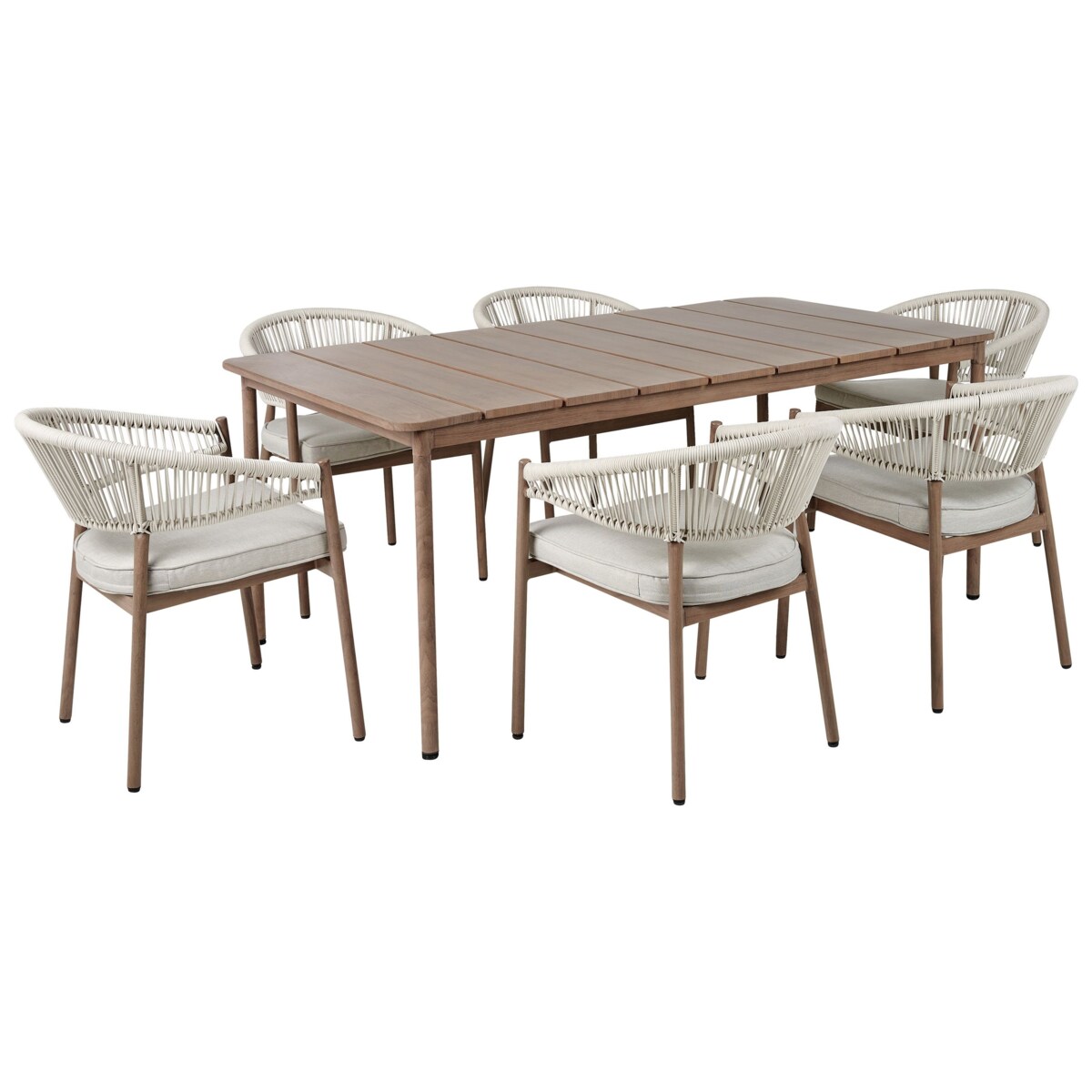 Zestaw ogrodowy dla 6 osób FLAVIA z poduszkami Metal Beżowoszary