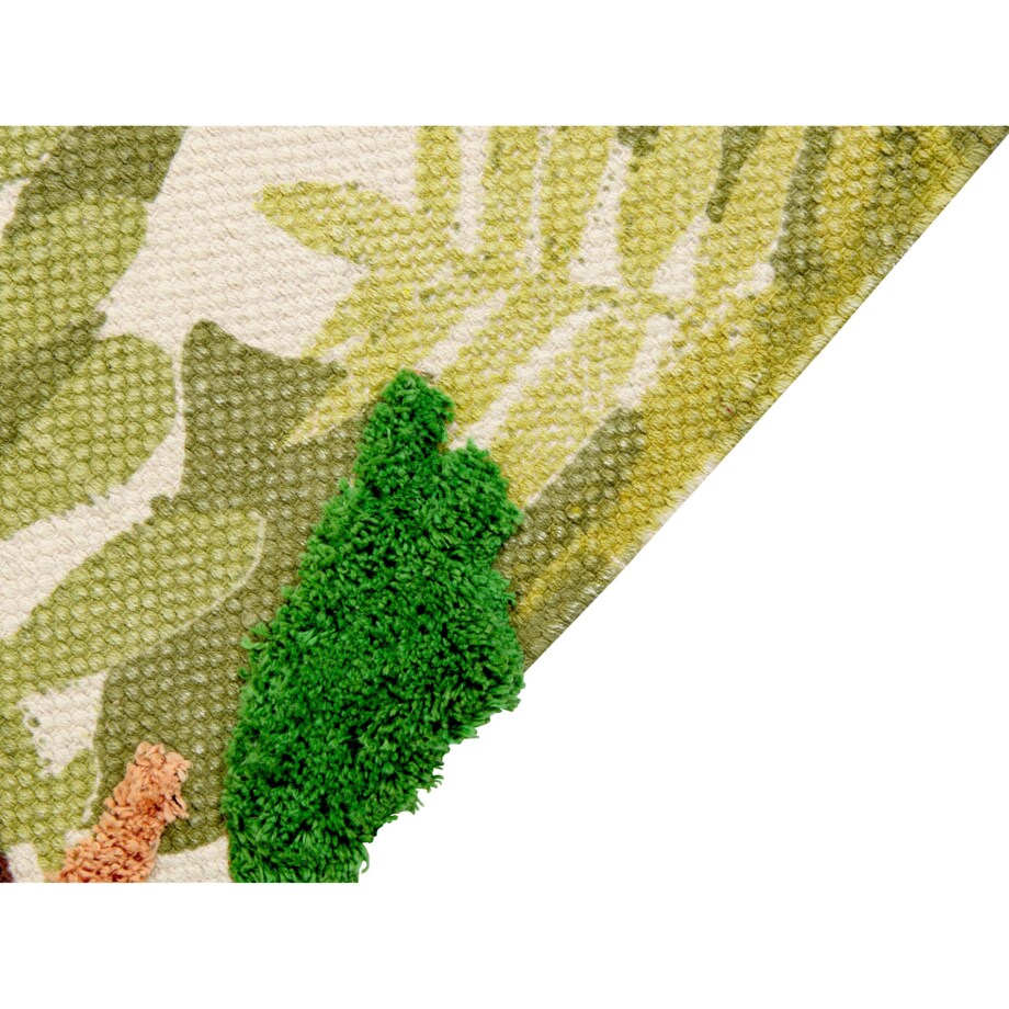Dywan dziecięcy bawełniany motyw dżungli 80 x 150 cm wielokolorowy JANHTO