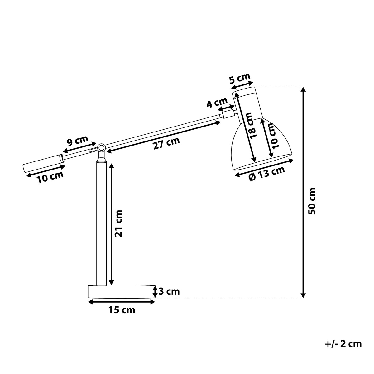 Lampa biurkowa PECKOS Regulowana Metal Biały