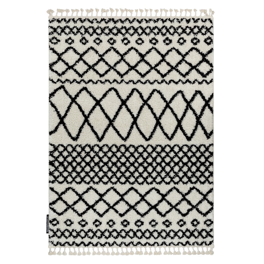 Dywan BERBER SAFI N9040 biały / czarny 200x290 cm