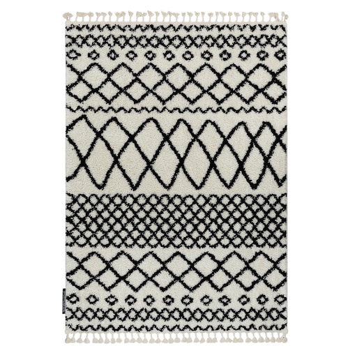 Dywan BERBER SAFI N9040 biały / czarny 200x290 cm