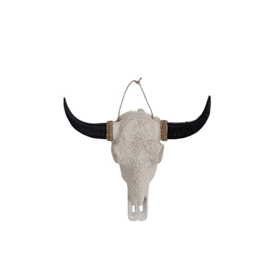 DEKORACJA GŁOWA BYKA BIAŁA S