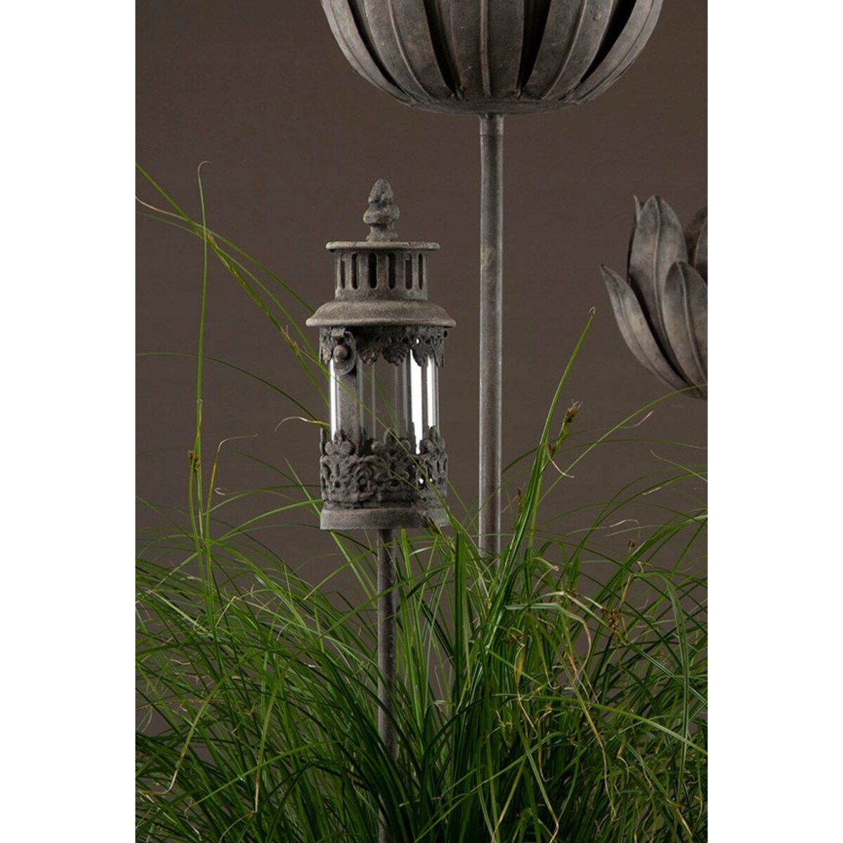 LAMPION LATARNIA do ogrodu na świeczki do wbicia w glebę trawnik metalowy