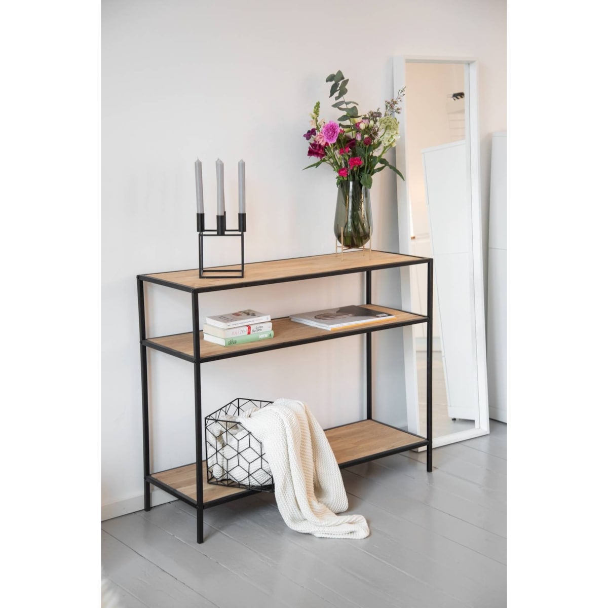 Konsola do przedpokoju z półkami GEO, w loftowym stylu, WENKO