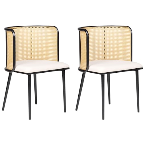 Zestaw 2 krzeseł do jadalni metalowy czarny KOBUK