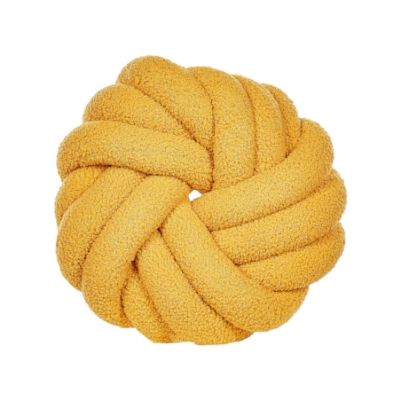 Poduszka dekoracyjna boucle supeł 31 x 31 cm żółta AKOLA