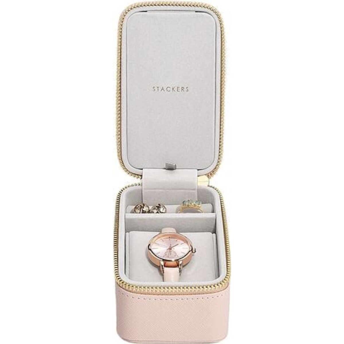Pudełko podróżne na biżuterię i zegarek Stackers różowe