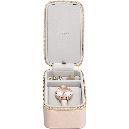 Pudełko podróżne na biżuterię i zegarek Stackers różowe