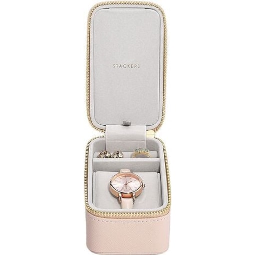 Pudełko podróżne na biżuterię i zegarek Stackers różowe