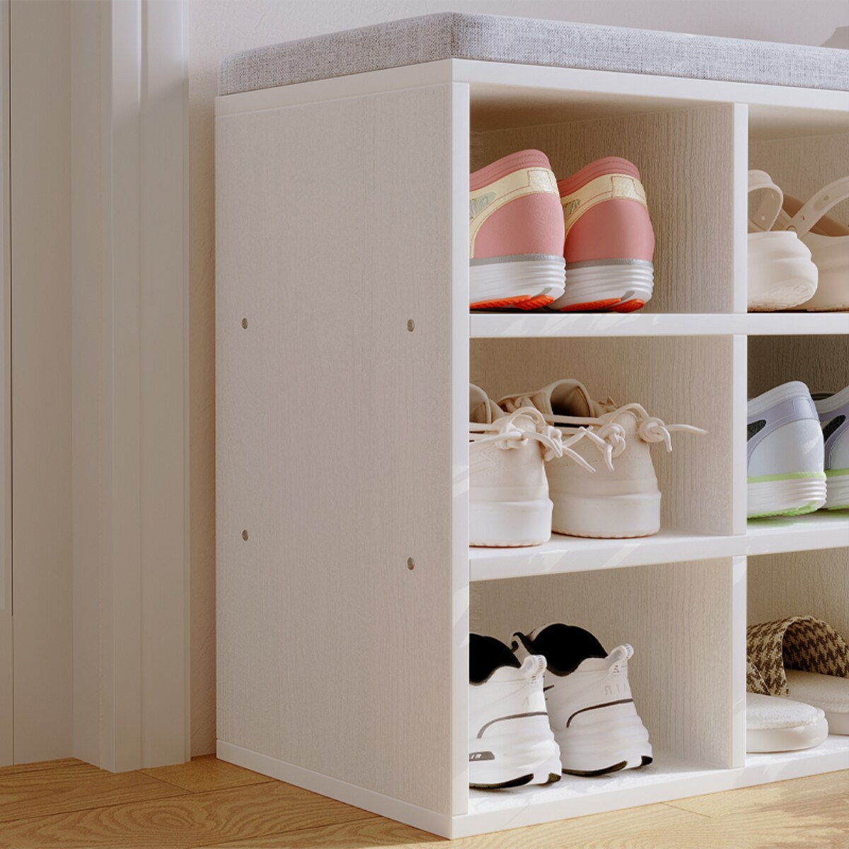 Szafka na buty z siedziskiem loft biała ławka przedpokój nowoczesna 100cm