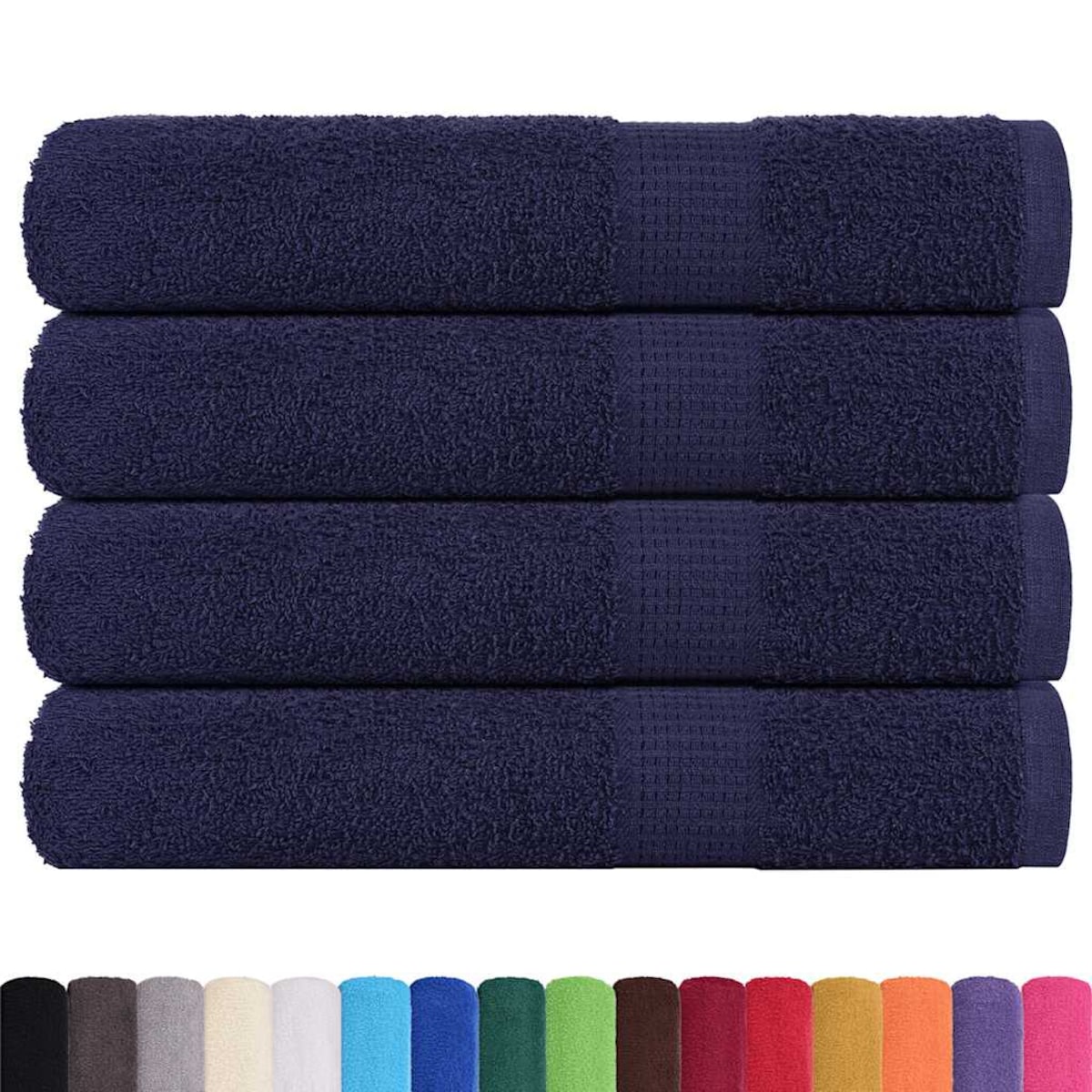 vidaXL Ręczniki do sauny 4 szt. Granatowy 360 gsm 100% bawełna