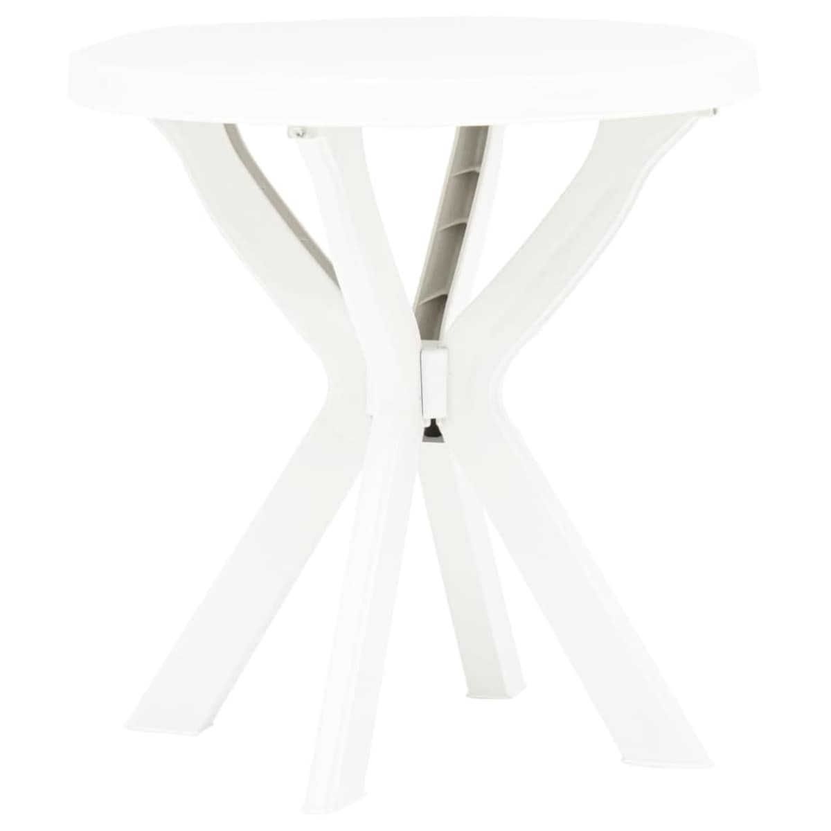 vidaXL Stolik bistro, biały, Ø70 cm, plastikowy