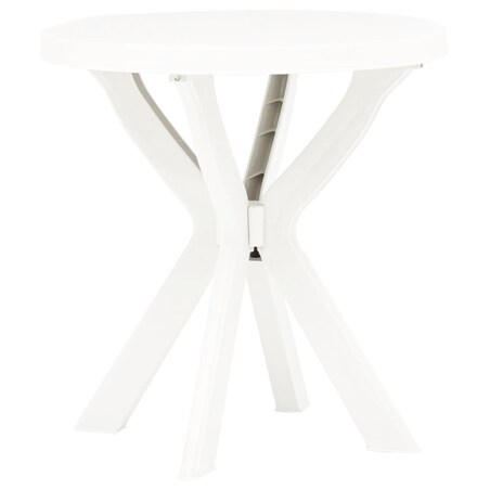 vidaXL Stolik bistro, biały, Ø70 cm, plastikowy