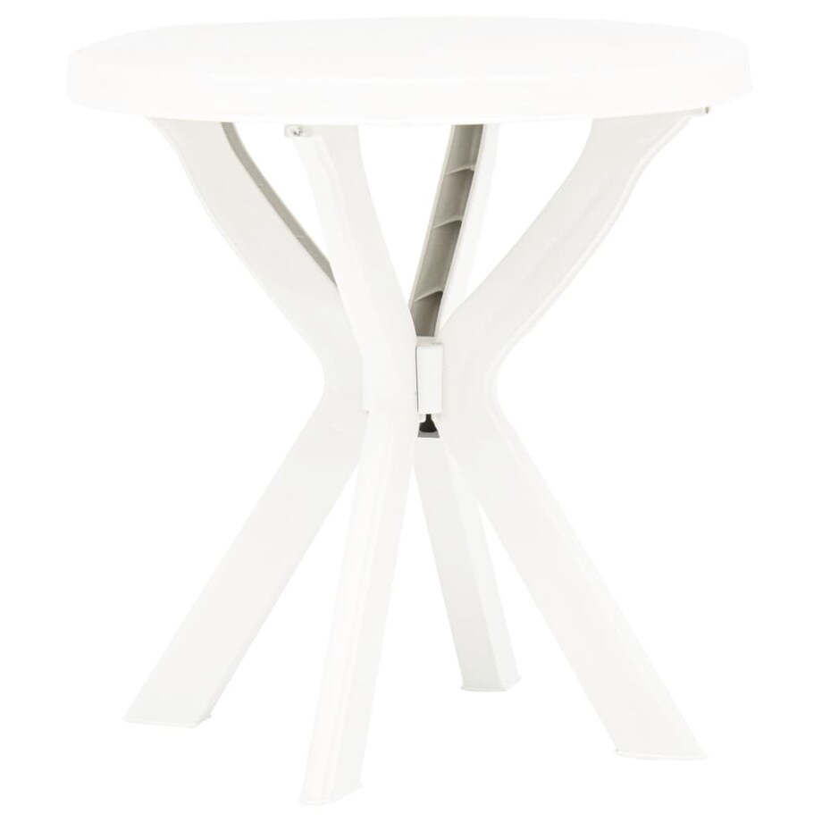 vidaXL Stolik bistro, biały, Ø70 cm, plastikowy