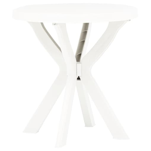 vidaXL Stolik bistro, biały, Ø70 cm, plastikowy