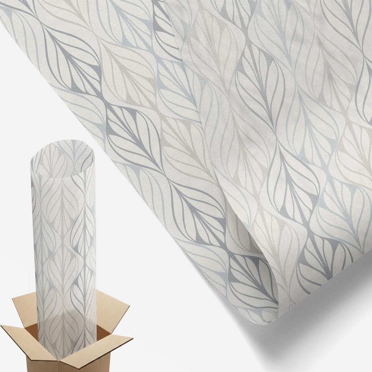 Folia na szybę chroniąca prywatność - Subtelne liście symetria harmonia wnętrza - 50x146 cm