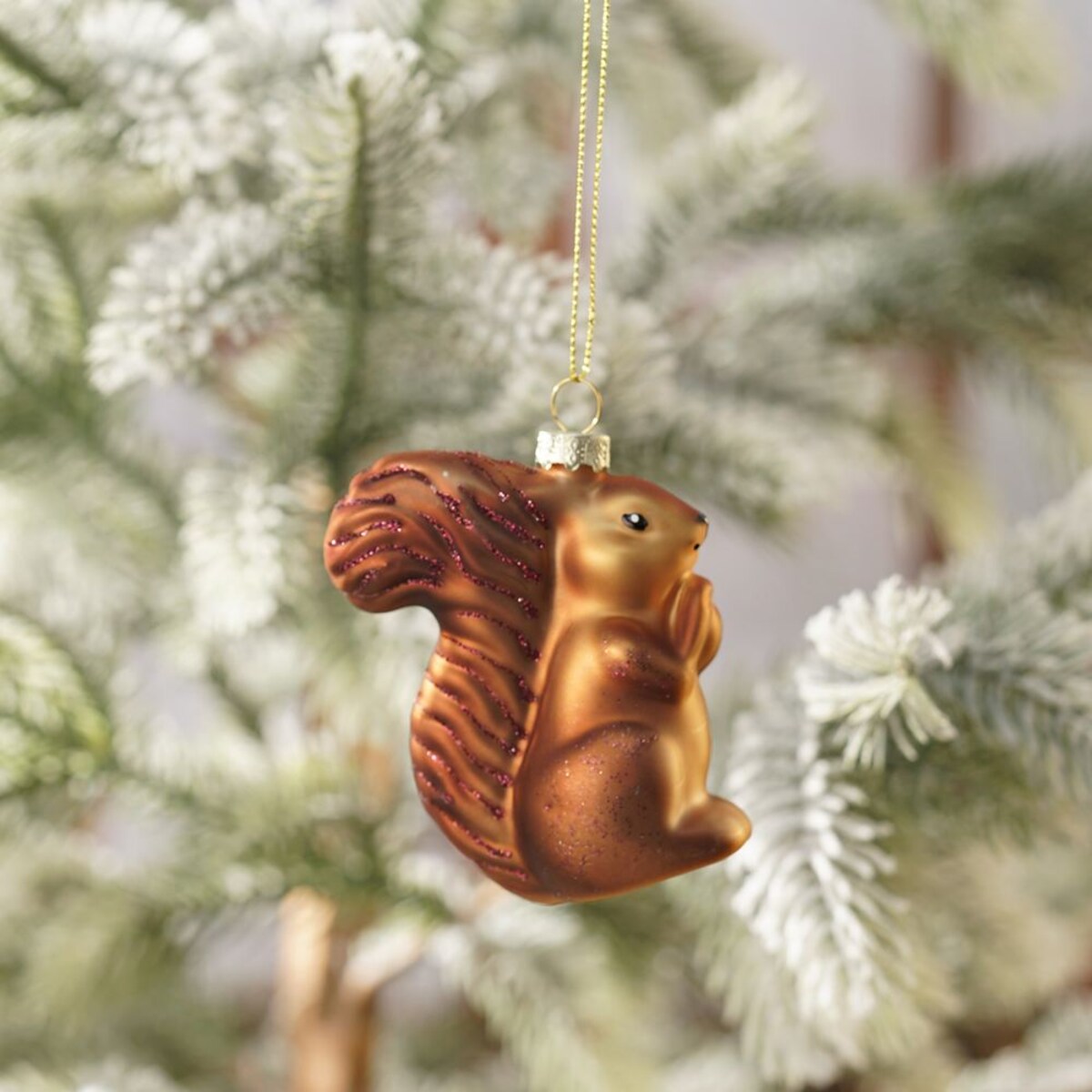 VILLA ITALIA Bombka szklana brązowa WIEWIÓRKA 8 cm