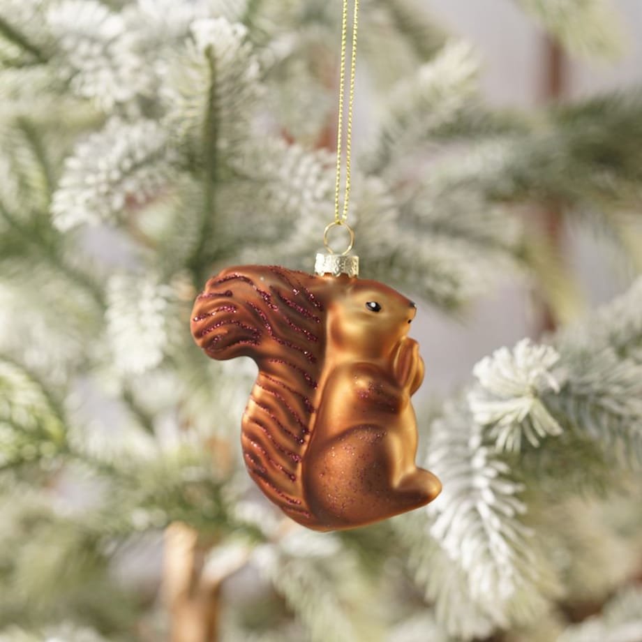 VILLA ITALIA Bombka szklana brązowa WIEWIÓRKA 8 cm