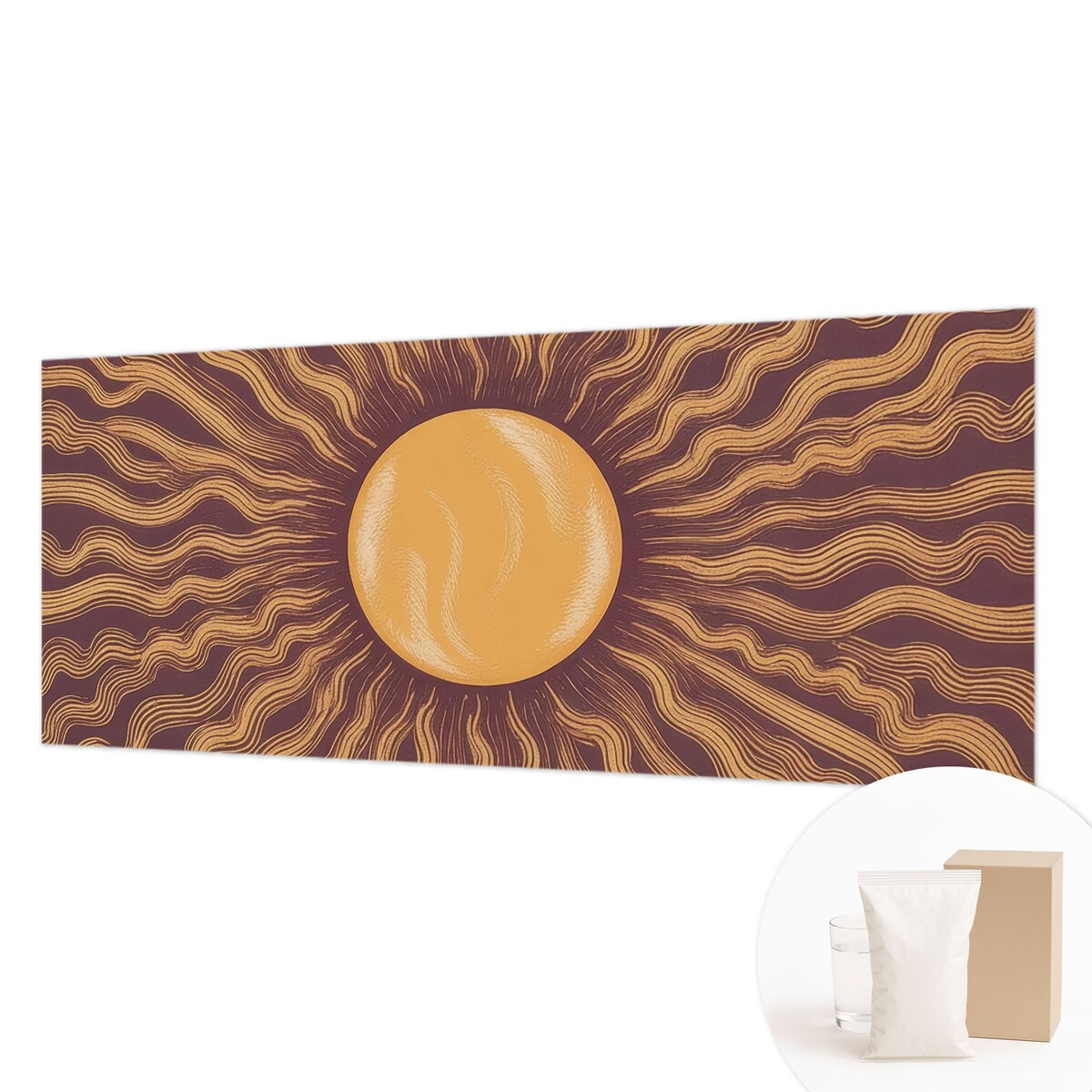 Fototapeta flizelinowa 250x104 cm - Słoneczne promienie, tapeta ścienna brązowa