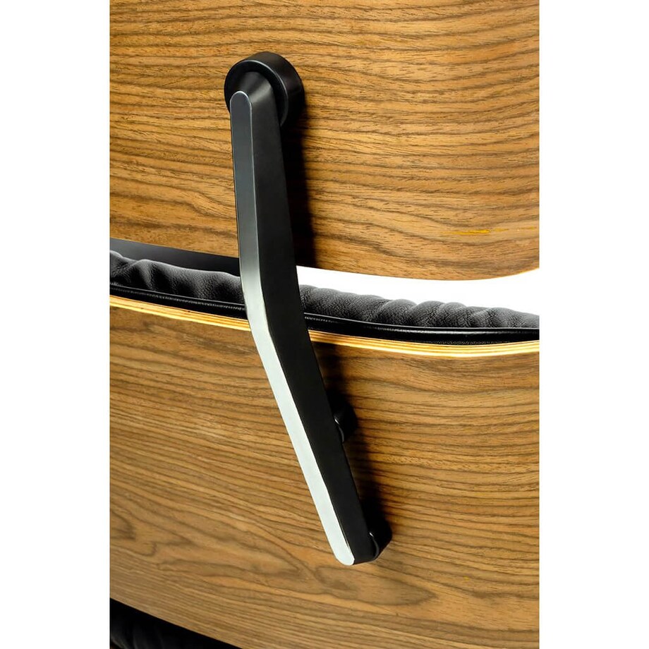 Szeroki fotel Lounge salonowy do wypoczynku czarny orzech, King Home