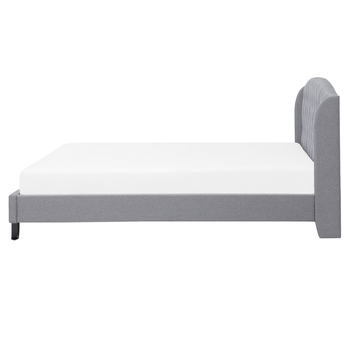 Łóżko tapicerowane 160 x 200 cm szare BORDEAUX