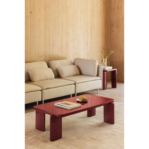 Stolik kawowy z MDF 120x60 cm Genewa ciemnoczerwony