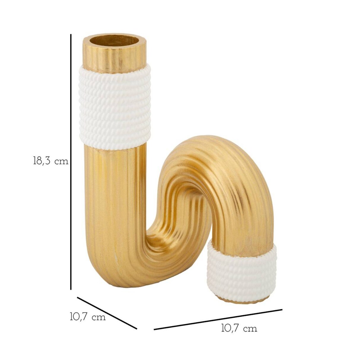 Wazon w kształcie fali z polyresinu, wys. 18 cm