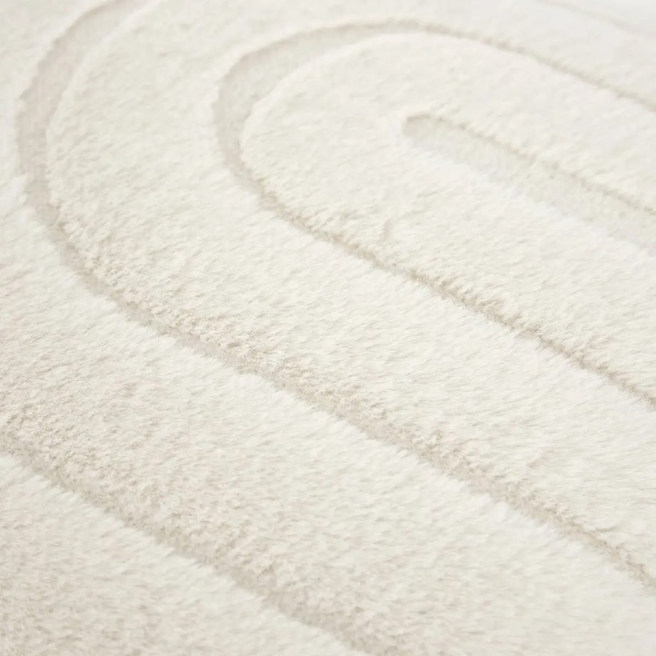 Poduszka pluszowa, futrzana, kremowa, 45x45 cm, Arka