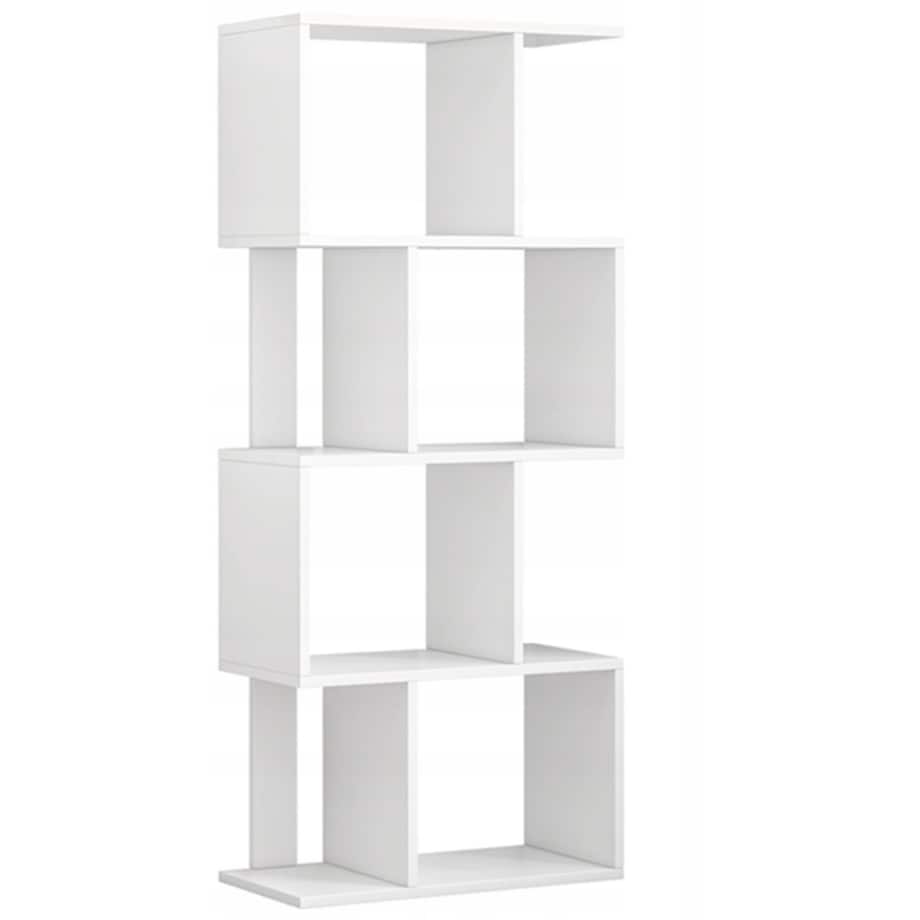 Regał otwarty stojący biały półka szafka biblioteczka nowoczesny loft 140cm